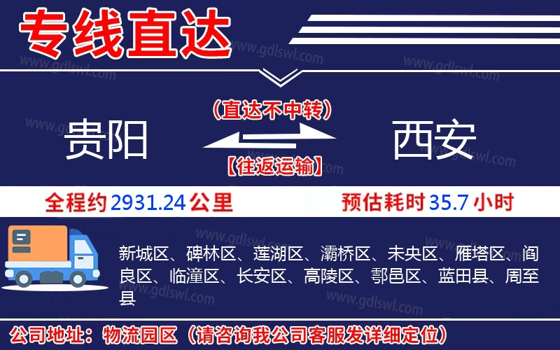 貴陽到西安物流公司 貴陽到西安物流公司