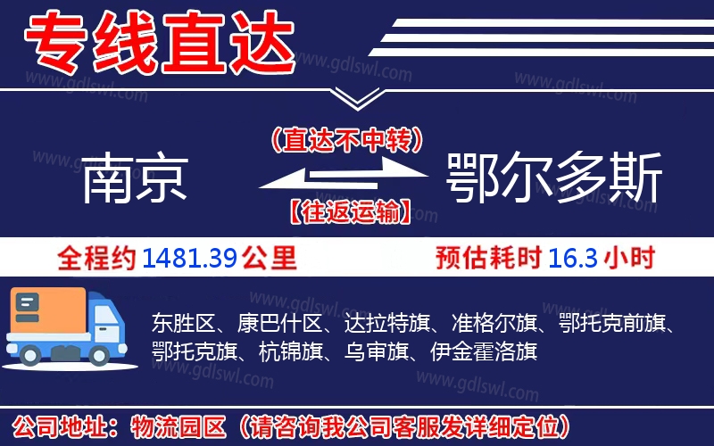 南京到鄂爾多斯物流公司 南京到鄂爾多斯物流公司