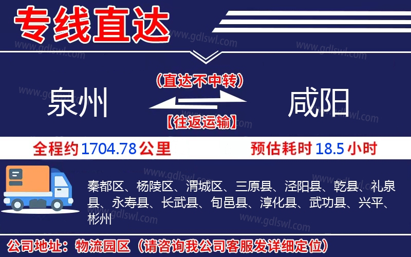 泉州到咸陽(yáng)物流公司