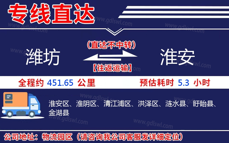 濰坊到淮安物流公司