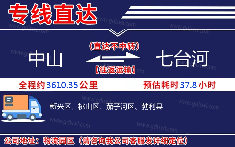 中山到七臺(tái)河物流公司